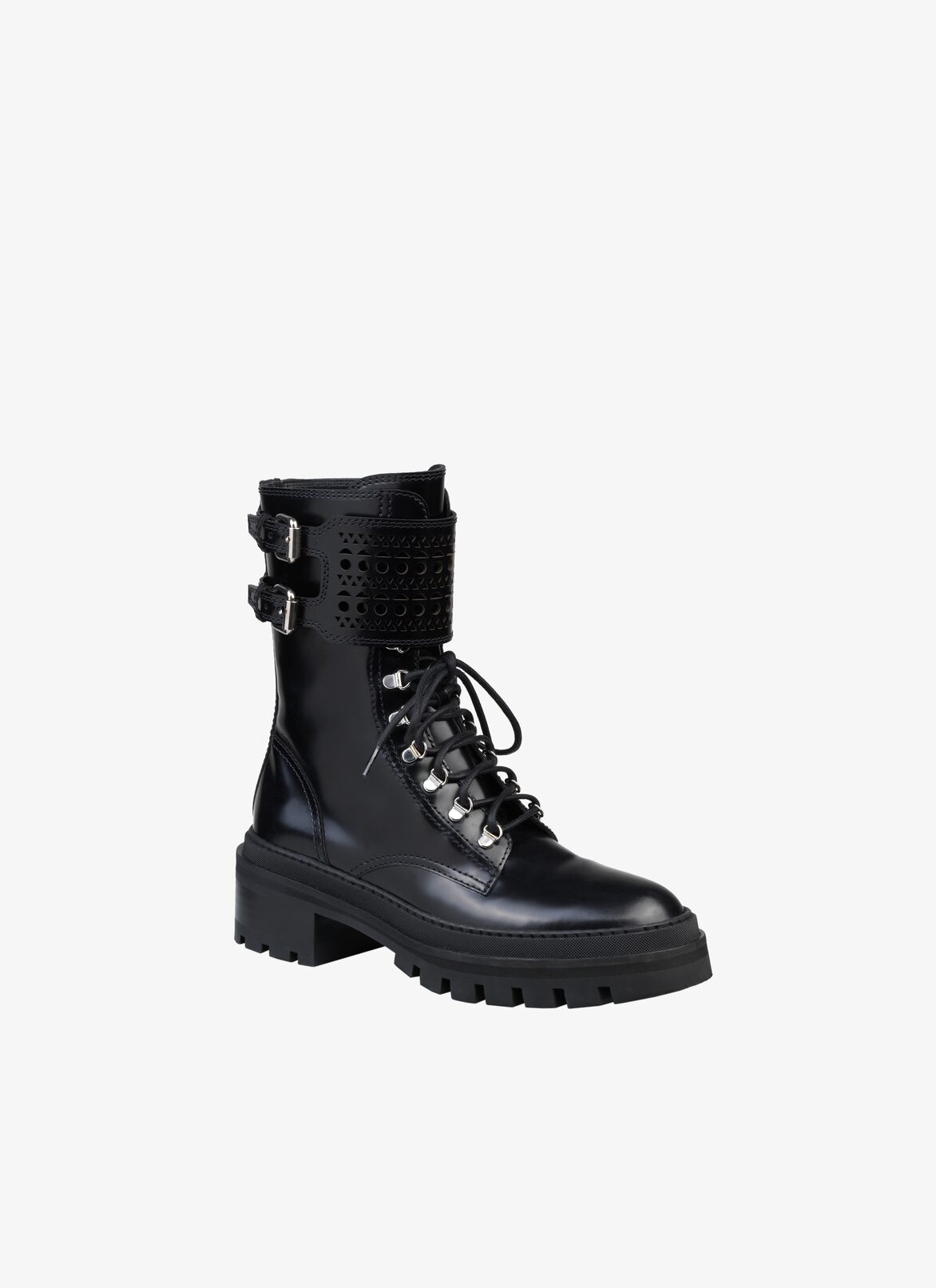 LACE-UP ANKLE BOOTS  ALAÏA BLACK LACE-UP ANKLE BOOTS